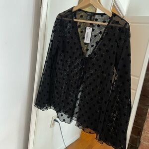 Nasty Gal Transparent Black Cardigan